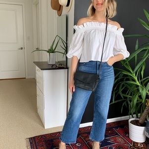 Vintage Fossil Black Genuine Leather Crossbody